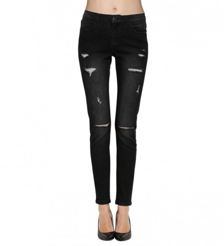 ZLZ Destroyed Distressed Stretch Leggings