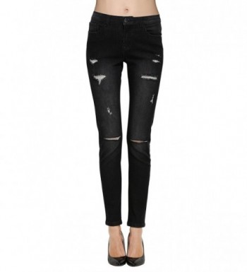 ZLZ Destroyed Distressed Stretch Leggings