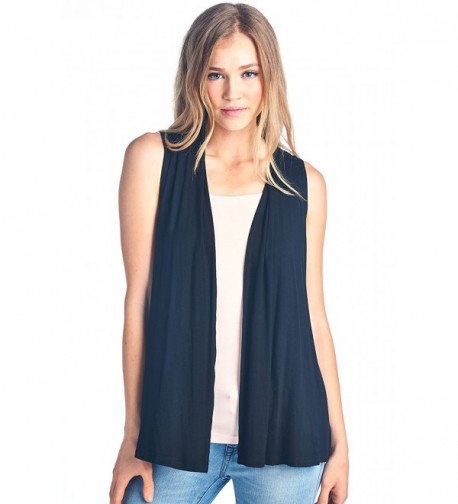 ReneeC Womens Natural Sleeveless Cardigan