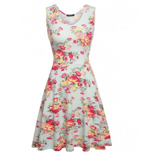 ACEVOG Womens Vintage Sleeveless Floral