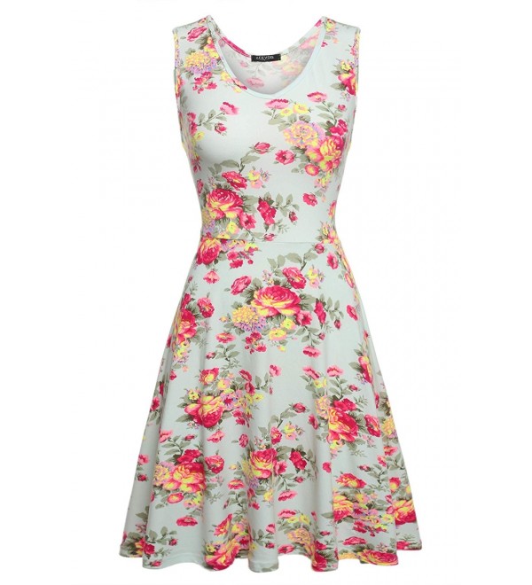 ACEVOG Womens Vintage Sleeveless Floral