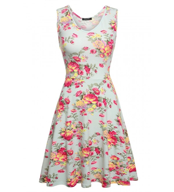 ACEVOG Womens Vintage Sleeveless Floral