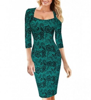 VfEmage Womens Elegant Vintage Bodycon