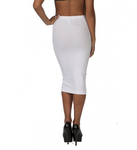 Convertible Pencil Skirt Tube Strapless Dress Stretch Slip - White ...