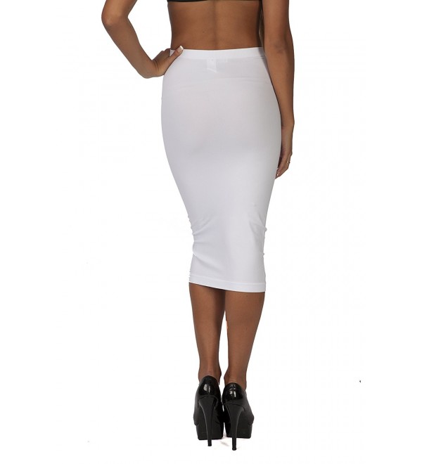 Convertible Pencil Skirt Tube Strapless Dress Stretch Slip - White ...