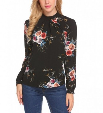 ELESOL ladies Casual Blouse Cuffed