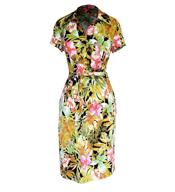 Peach Couture Womens Pattern Hibiscus
