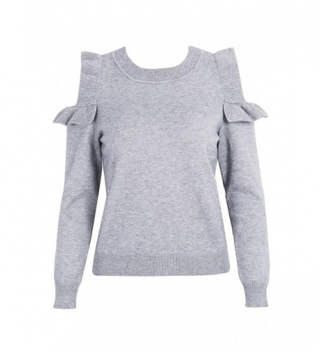 Simplee Shoulder Knitted Pullover Sweater