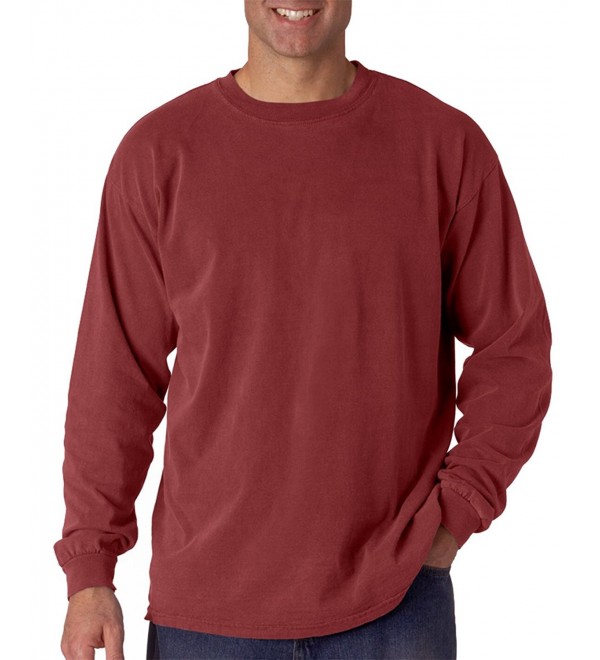Garment Dyed Heavyweight Ringspun Long Sleeve T-Shirt - 6014 - Brick ...