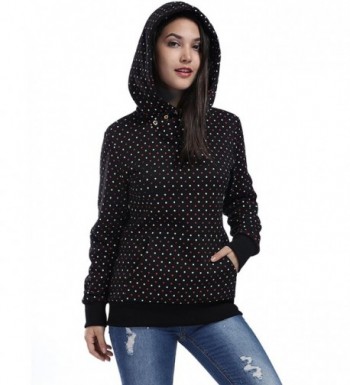 Fancyqube Womens Sleeve Polka Hoodie