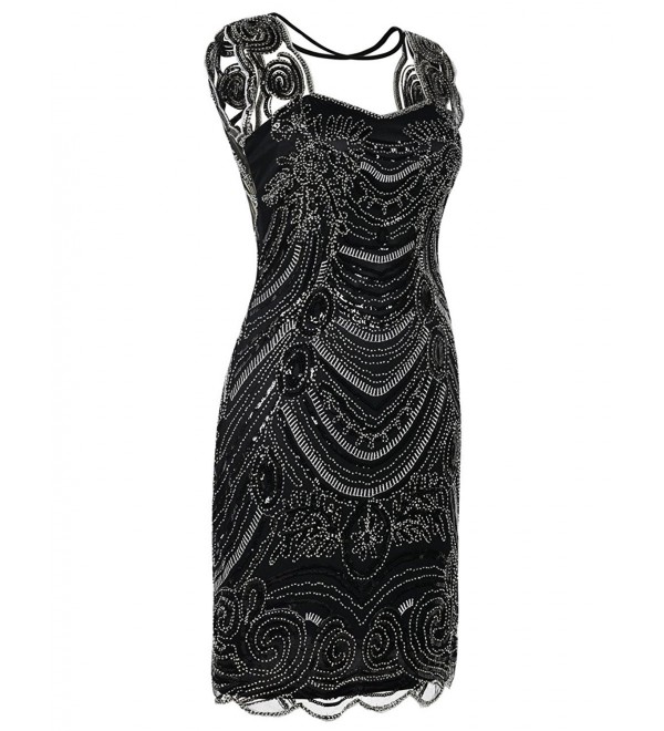 Women's 1920s Flapper Dress Embroidery Sequin Club Party Cocktail Dress ...