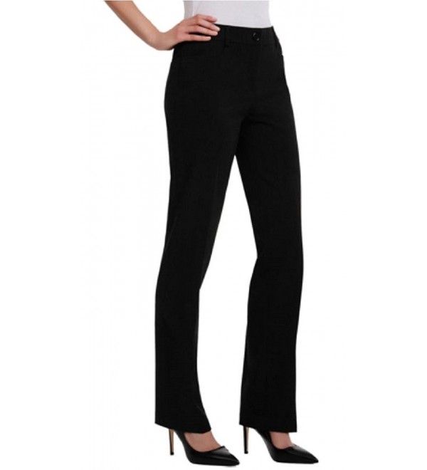 Women's Straight Leg- Flat Front Dress Pant- Black - CE12D1W4B4L