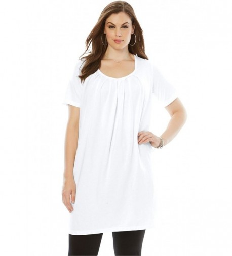 Roamans Womens Pleat Trapeze Tunic