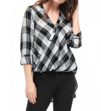 Allegra Womens Button Closed Plaids