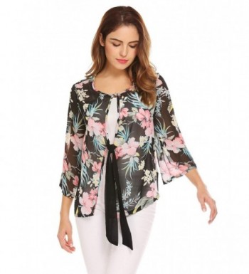 Grabsa Womens Sleeve Chiffon Cardigan