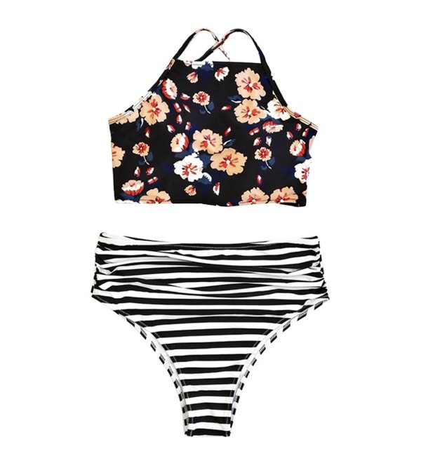 Dreaweet Printed Stripes Vintage Swimsuit