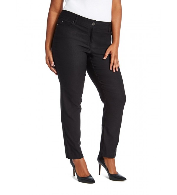 Ultra Flattering Five Pocket Stretch Straight Leg Pants - Black ...