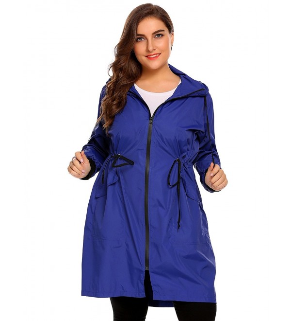 INVOLAND Lightweight Waterproof Raincoat Outdoor - Purplish Blue Navy ...