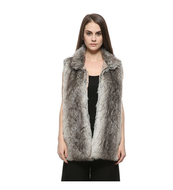 Dikoaina Womens Gilet Waistcoat Collar