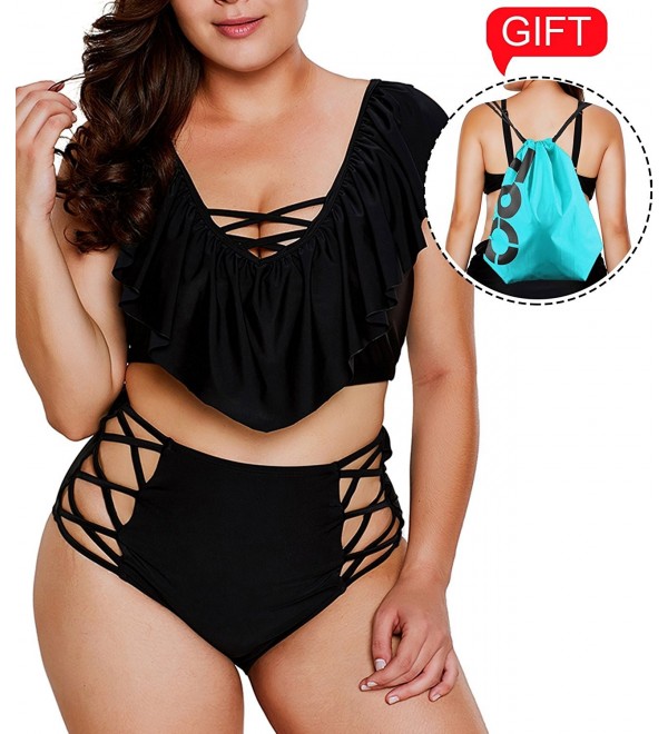 Camlinbo Swimsuit Waisted Ruffles cut outs