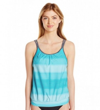 Free Country Blouson Tankini Turquoise