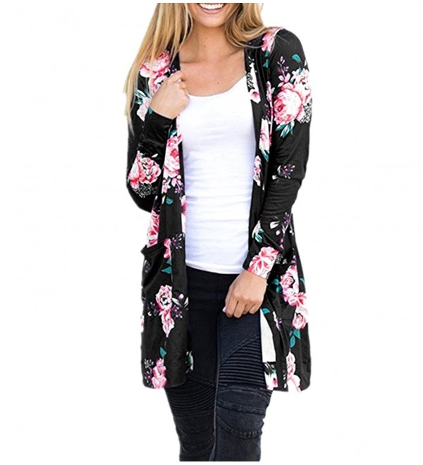 Flack Floral Cardigans Casual Coverup