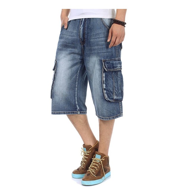 Men's Light Denim Cargo Short Vintage Jeans - CV122CW63AP