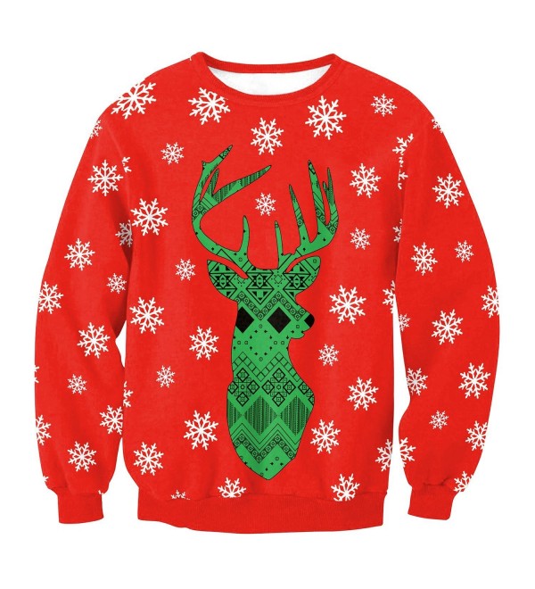 Snowflake Reindeer Sleeve Crewneck Sweatshirt