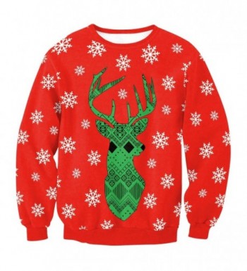 Snowflake Reindeer Sleeve Crewneck Sweatshirt