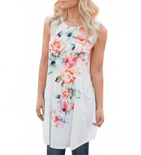 Floral YONYWA Womens Sleeveless T shirt