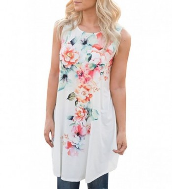 Floral YONYWA Womens Sleeveless T shirt