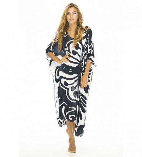 Maxi Caftan Poncho Butterfly Black