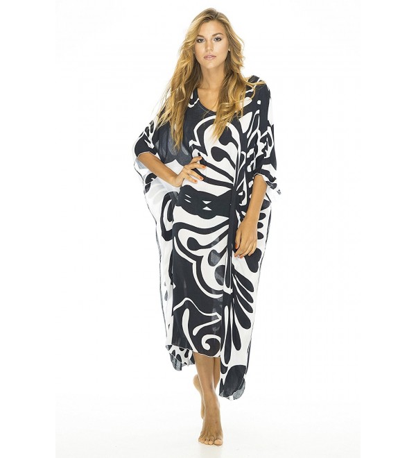 Maxi Caftan Poncho Butterfly Black