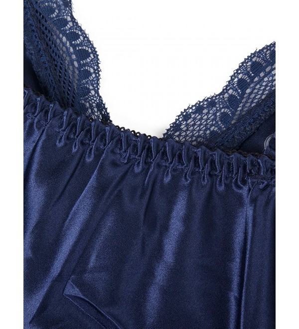 Sexy Sleepwear Adjustable Spaghetti Straps Satin Pajamas Sleeveless ...
