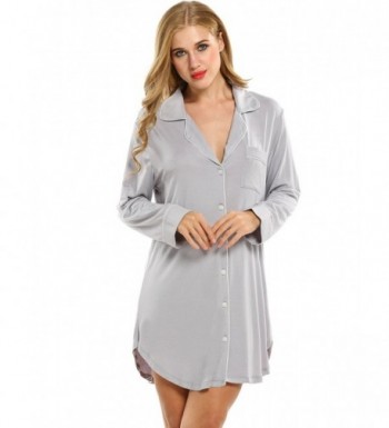 Avidlove Womens Sleepwear Button Front Nightshirts