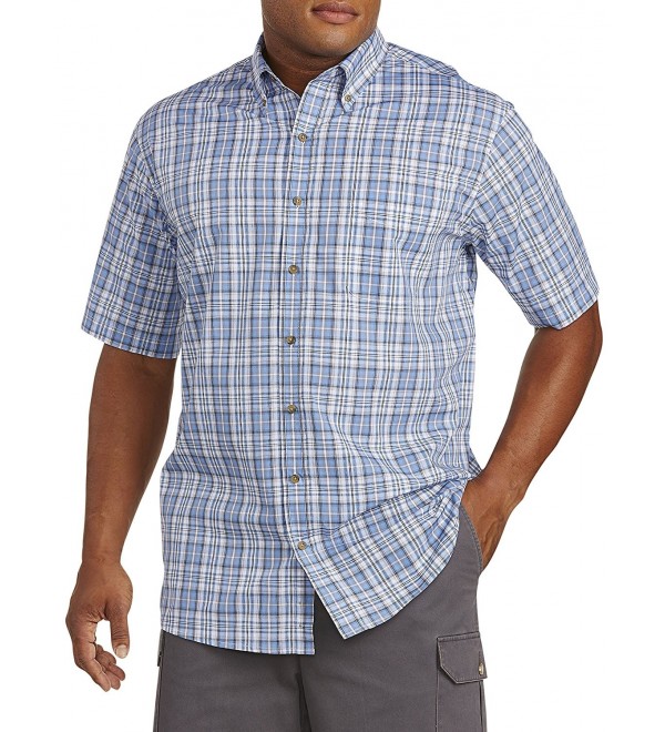 by DXL Big and Tall Easy-Care Medium Plaid Sport Shirt - Blue Multi ...