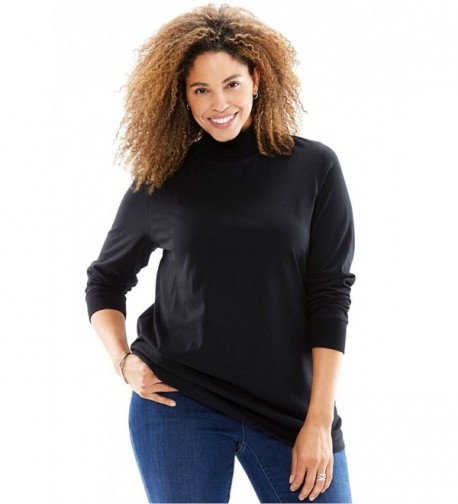 Womens Perfect Cotton Mockneck Sleeves