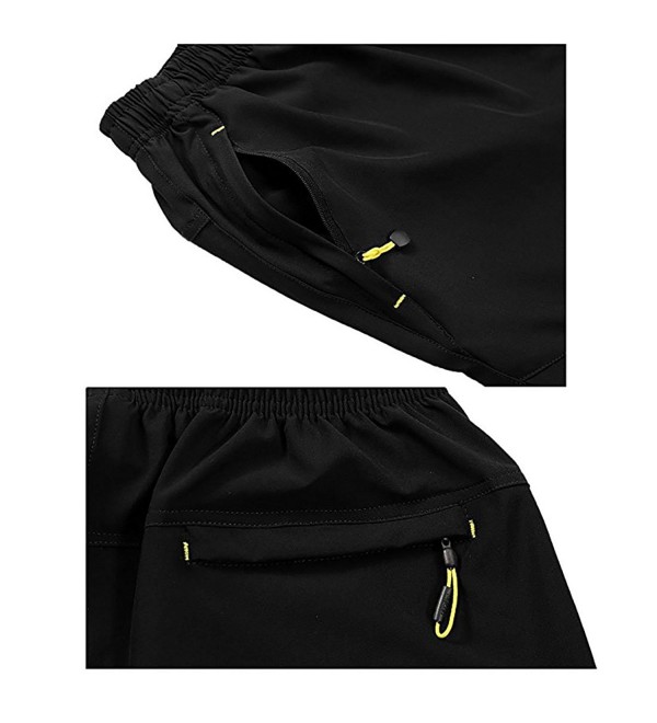 Men Outdoor Sports Shorts with Zipper Pockets Quick Dry Hiking Shorts ...