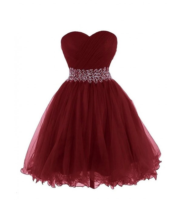 burgundy short bridesmaid dresses