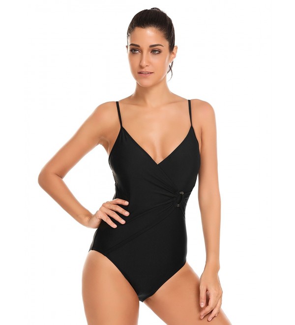 black one piece swimsuit with padding