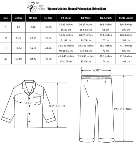TONY & CANDICE Women's 100% Cotton Long Sleeve Flannel Pajama Set ...