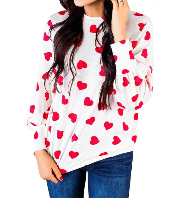 Gobought Womens Valentines Crewneck Sweatshirt