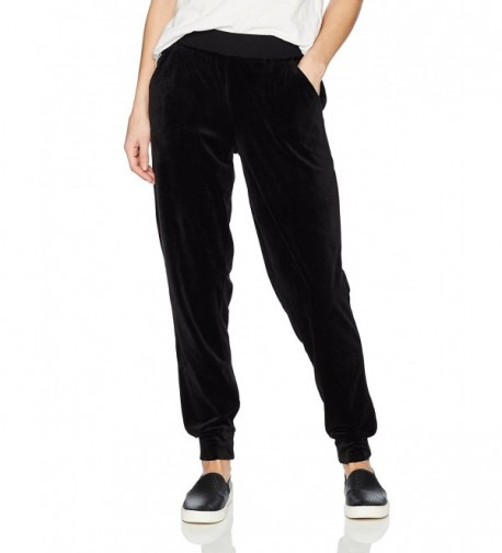 HUE Womens Velour Track Black