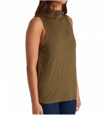 Splendid Womens Mock Neck Olivine