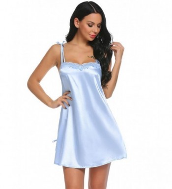 Sexy Satin Nightshirts Spaghetti Strap Chemises Slip Nightgown ...