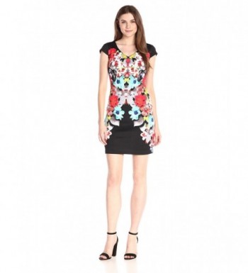 Sangria Womens Sleeve Floral Sheath