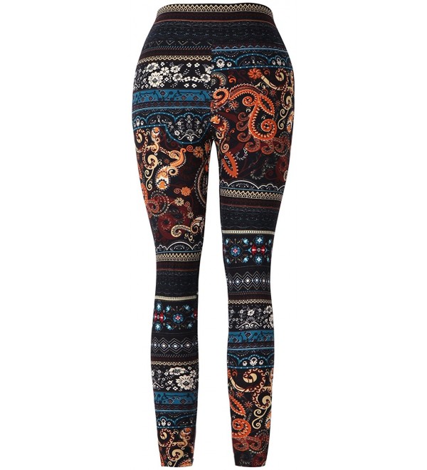 Women's High Waist Printed Spandex Leggings - Ultra Soft Workout ...