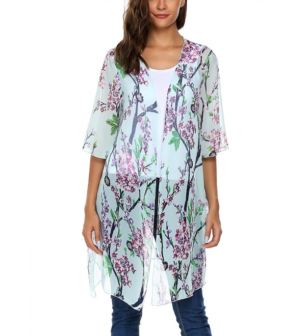 Elesol Womens Floral Chiffon Cardigan