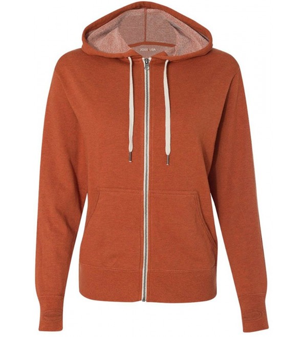 Joes USA Ladies Full Zip Sweatshirt Burnt Orange L