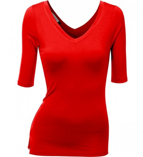 HASLRA Womens Top_95 Modal_Stretch RED 4XL